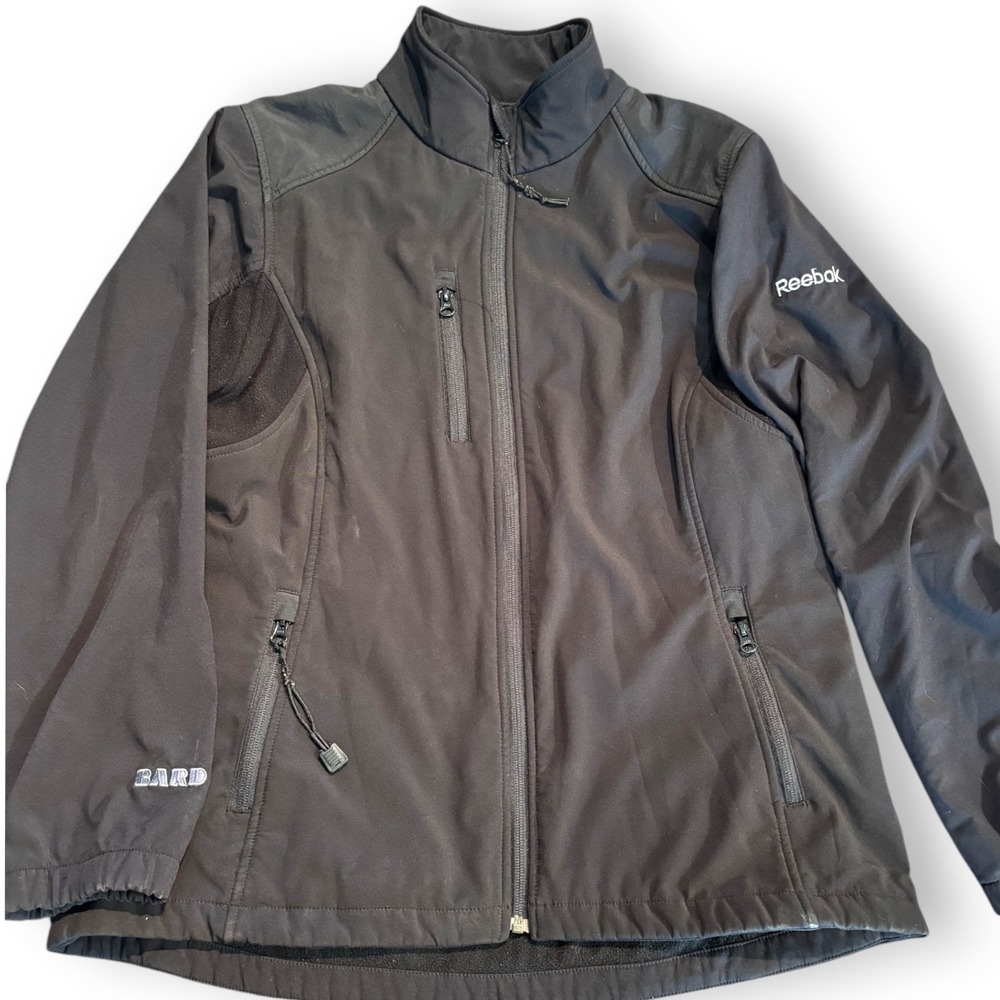 Reebok Womens Soft Shell Jacket Black Fleece Lined Full Zip Style‎ 7209 Size L